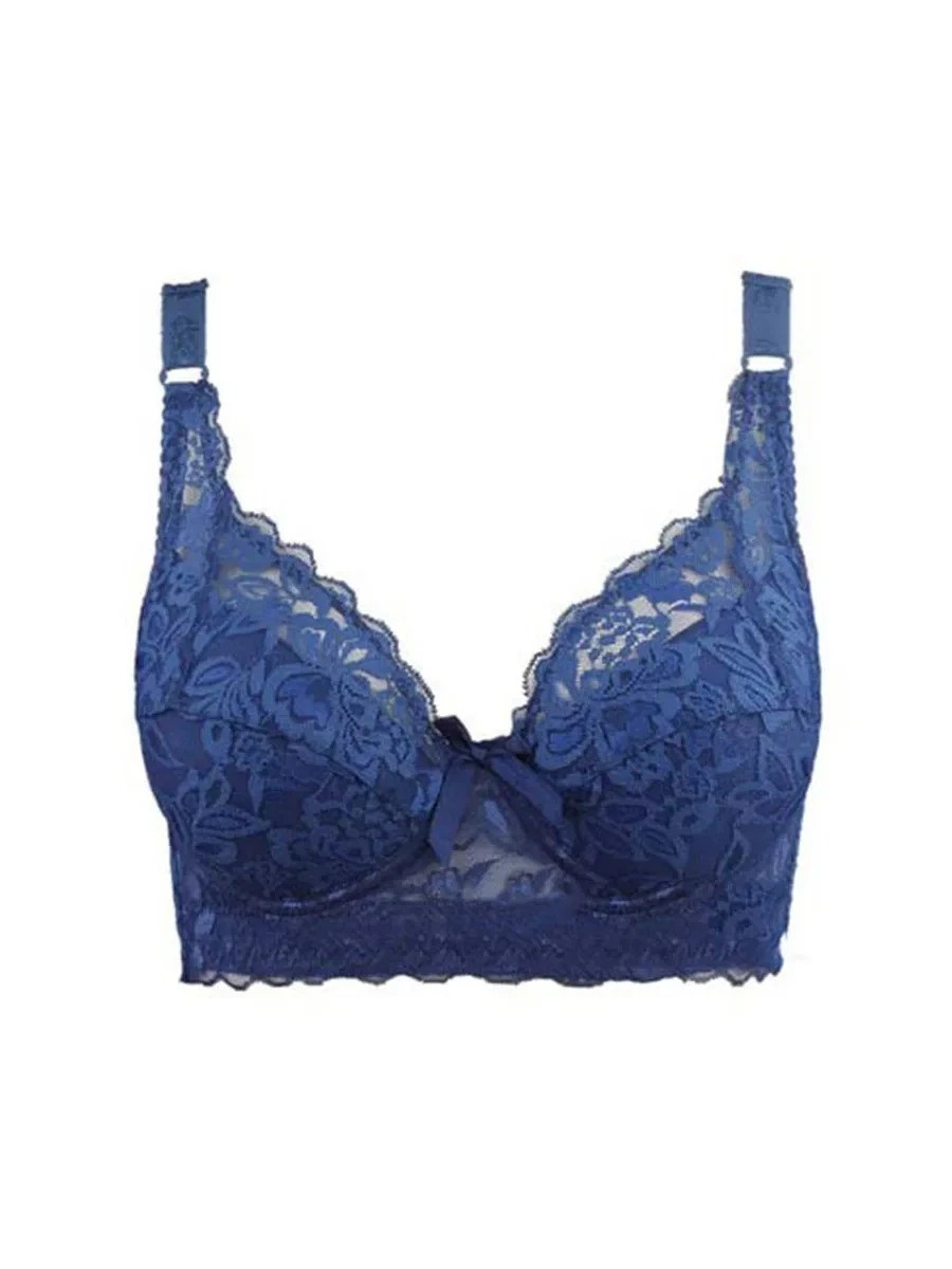 Wireless Lace Bra Women Full Cup Adjustable Thin Plus Size Soft Large B C D Cups