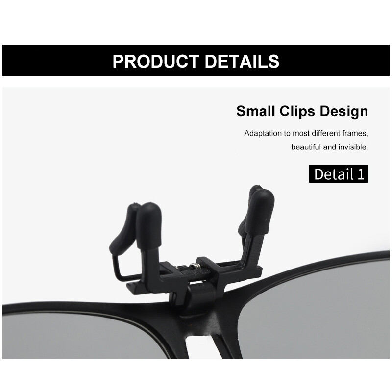 Polarized Clip-on Sunglasses Anti-Glare UV Protection Square Clip On Sun Glasses