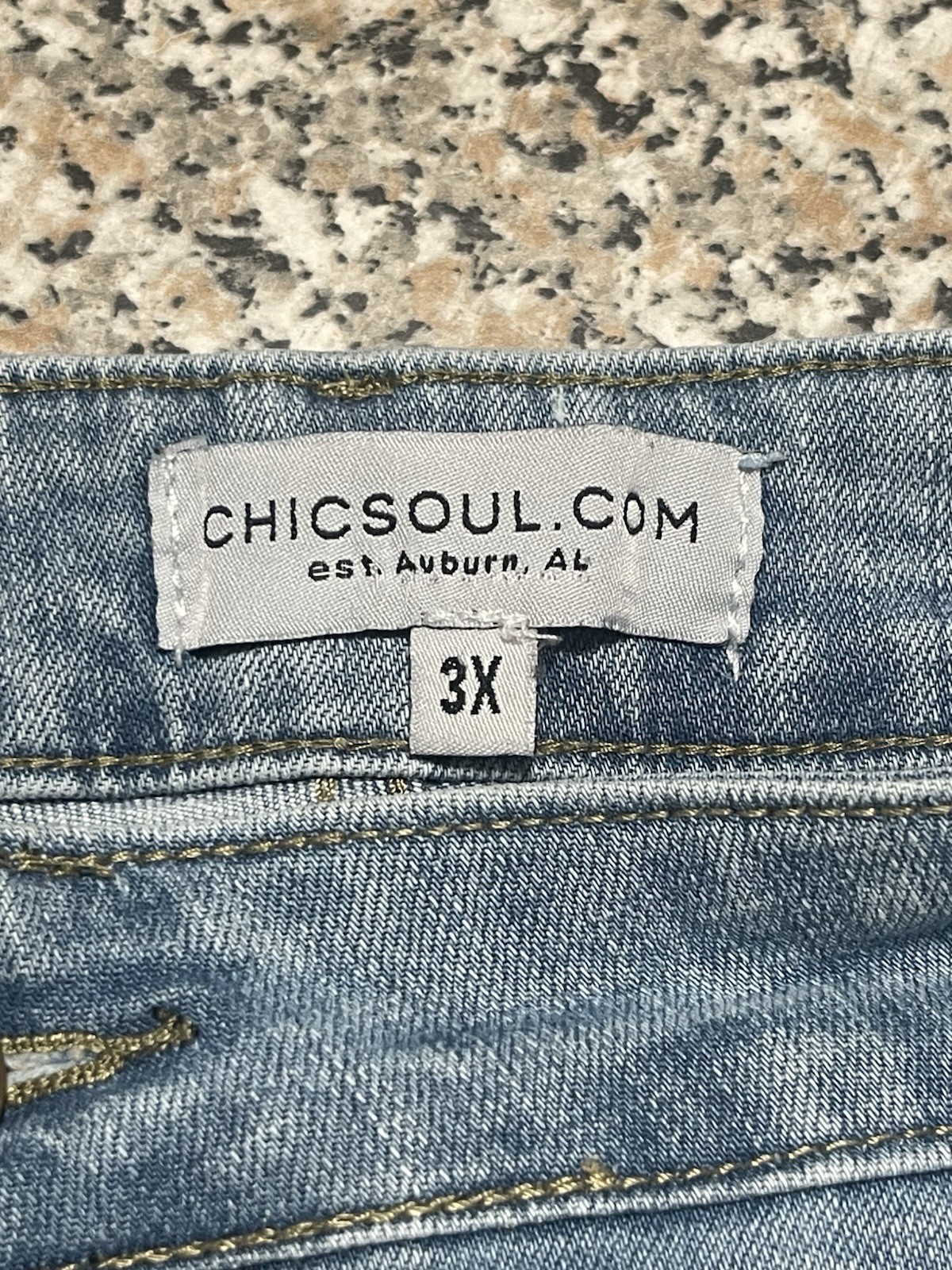 Chicsoul Women’s Plus Light Wash Blue Distressed Straight 5-Pocket Jeans 3X