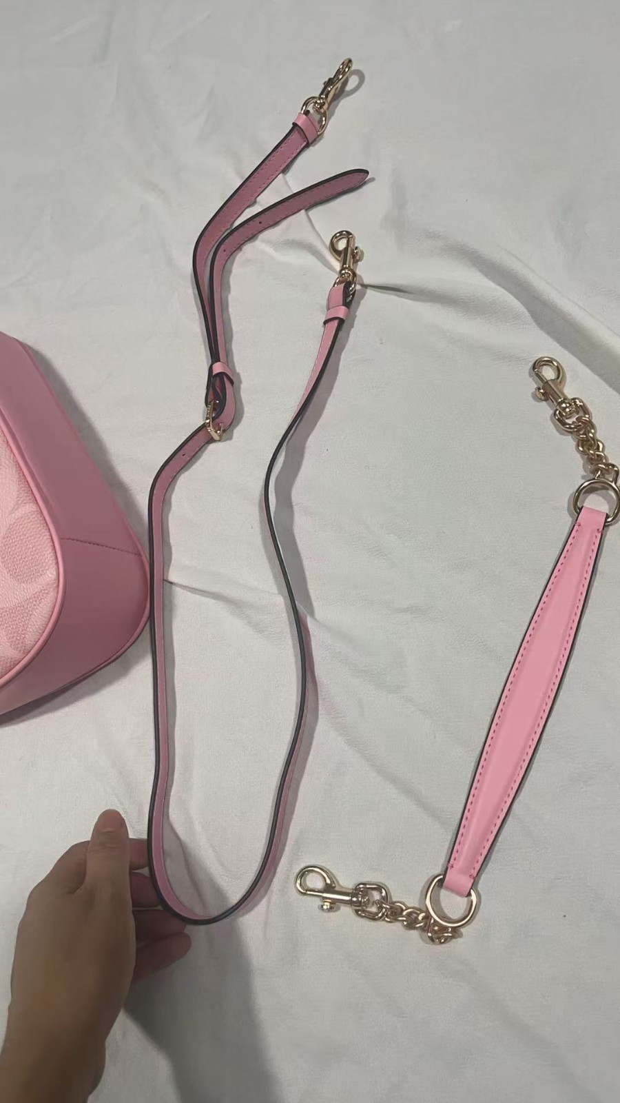 NWT COACH CAL51 Teri Shoulder Bag In signature canvas/Gold/Powder Pink Outlet-pi