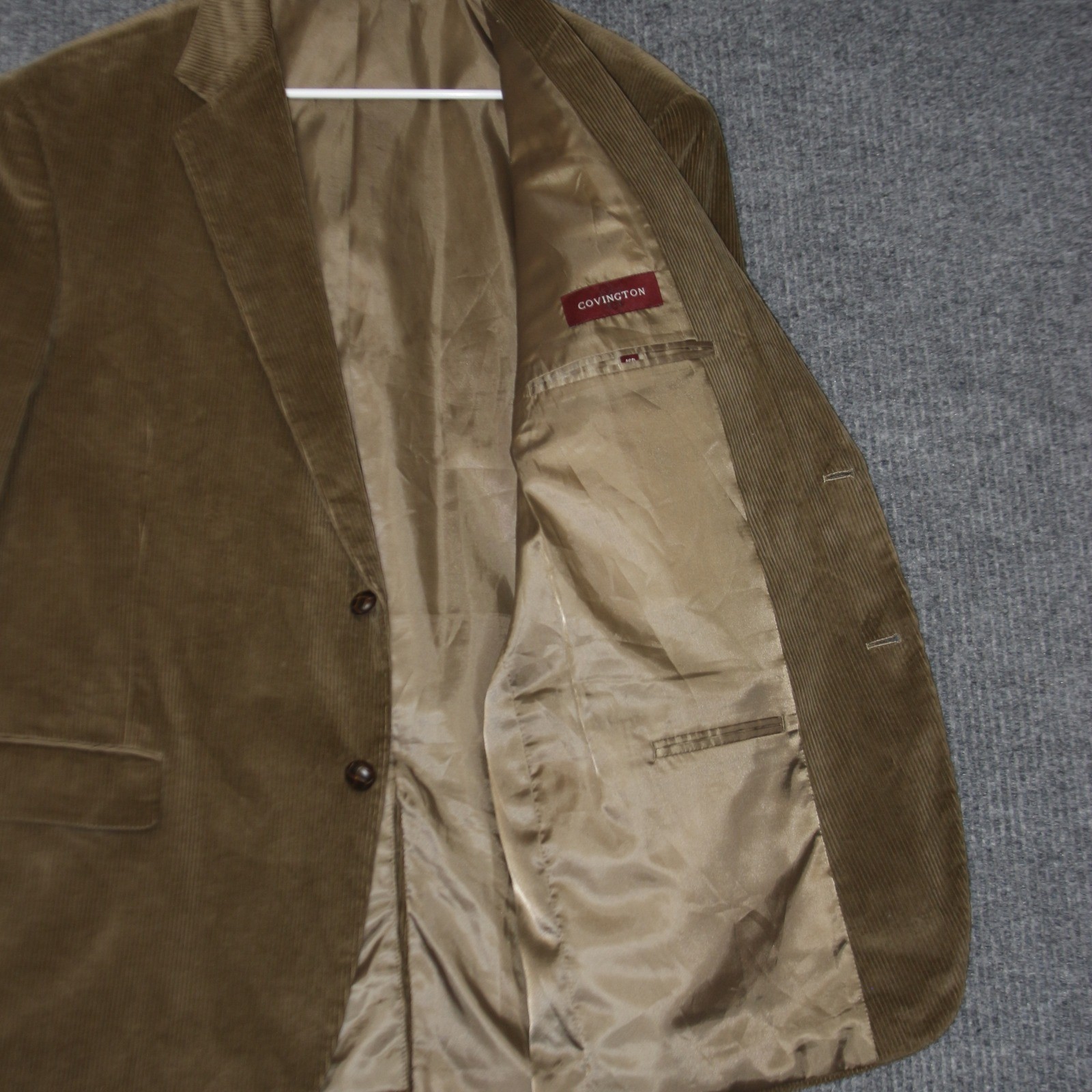 Covington Corduroy Blazer Mens 46R Brown Two Button Sport Coat Jacket