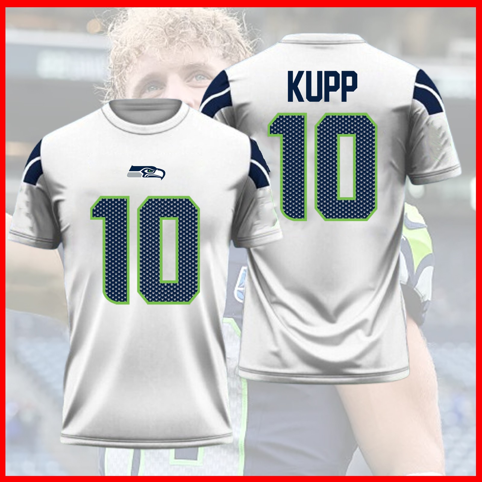 SALE 30%!!! Cooper Kupp #10 Seattle Football 2026 Player Name & Number AOP Fan