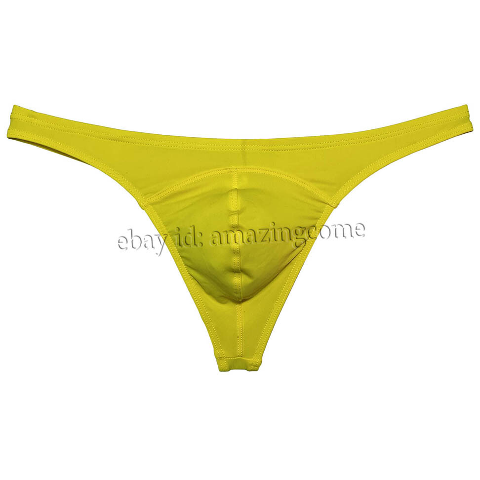 Men’s Matte Swimming Cloth T-back Smooth Thong Underwear Elastic Bikini Tangas