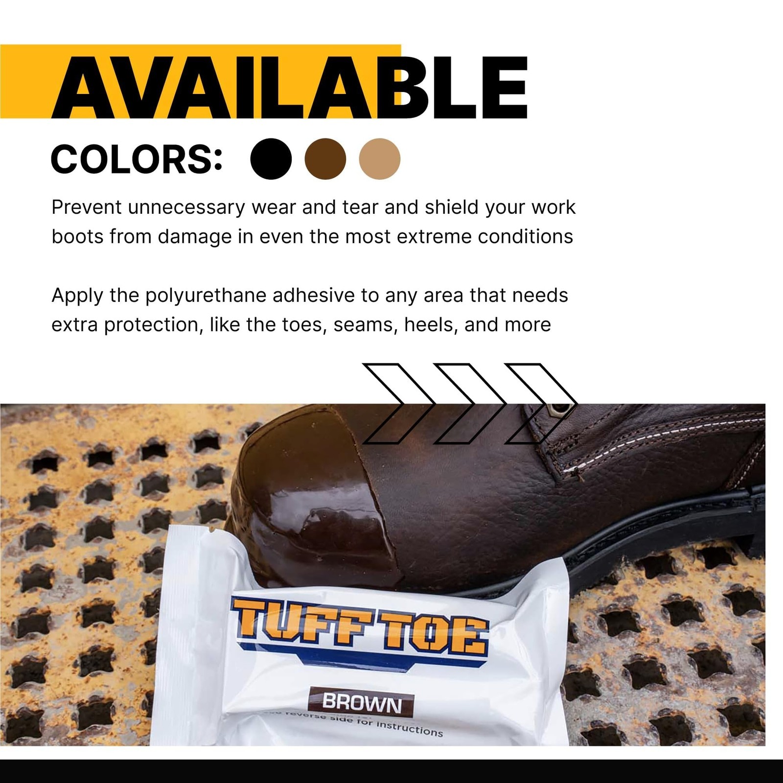 V2 Work Boot Toe Protector, Liquid Boot Guard, Brown Adhesive Shoe Crease Pro…
