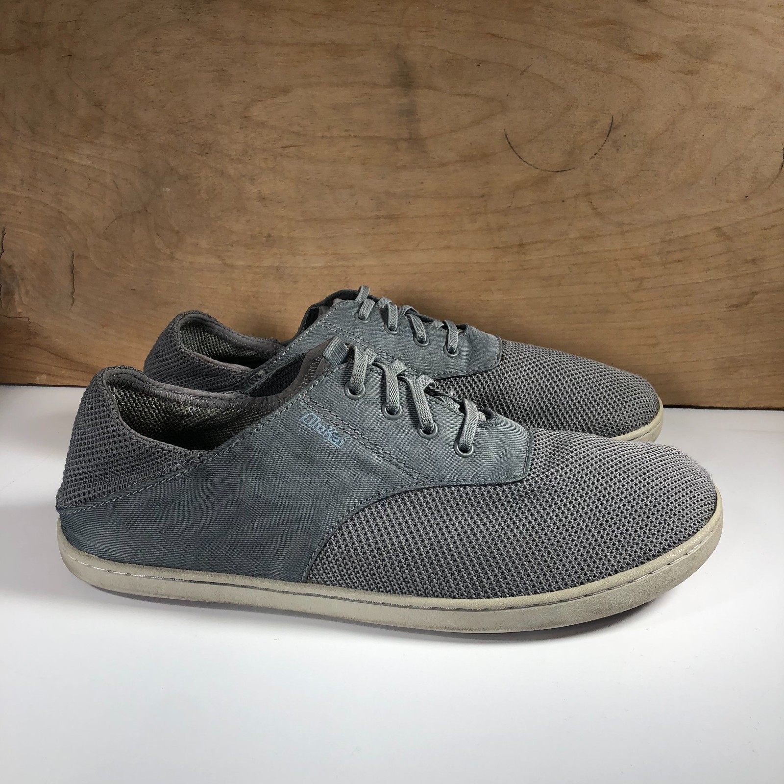 OluKai Nohea Moku Mesh Sharkskin Gray Slip On Shoes Men’s Size 10.5