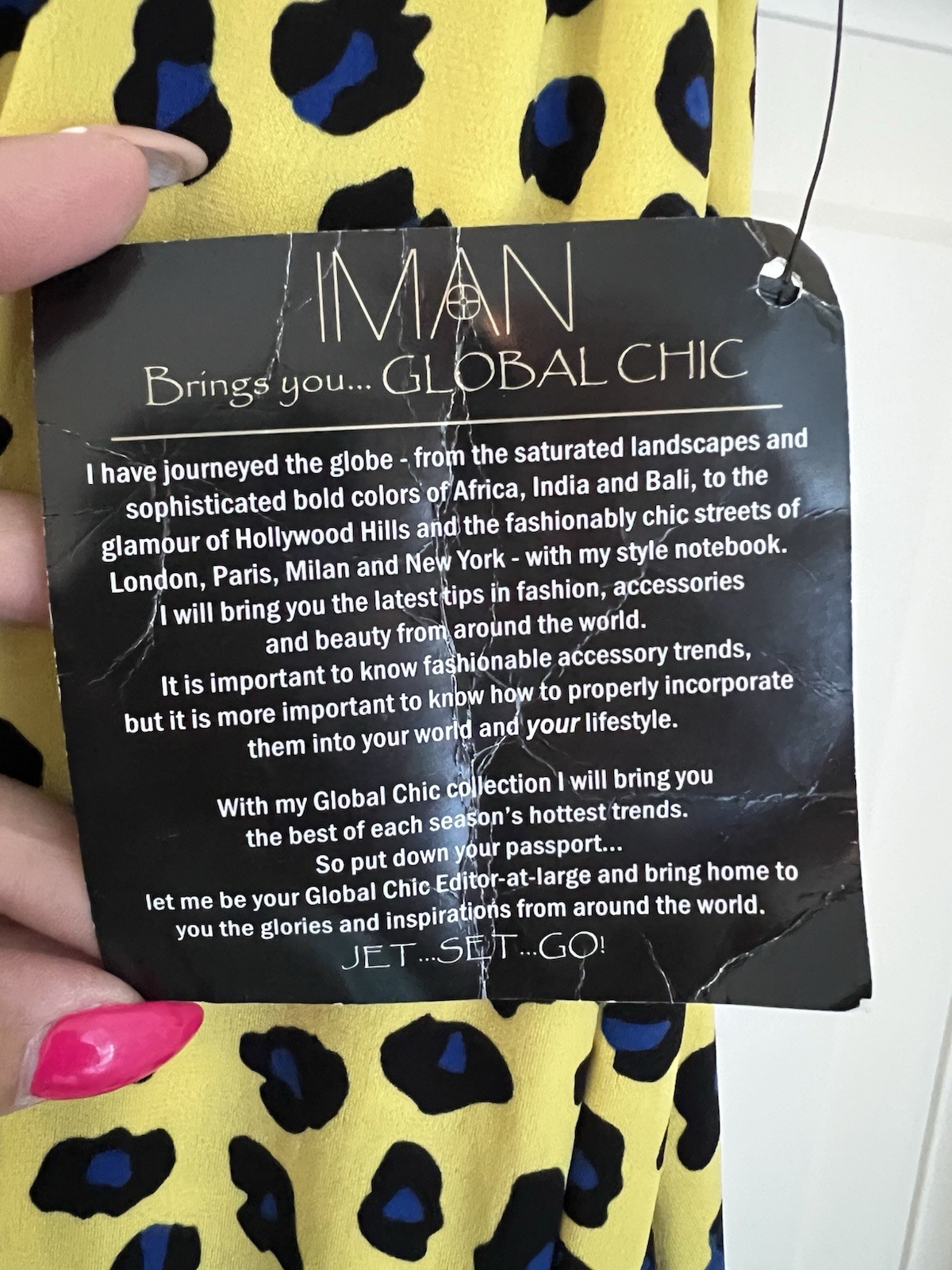 IMAN Global Chic Women’s 1X 2pc Yellow Leopard Knit Stretch Tank Wide-Leg Pants
