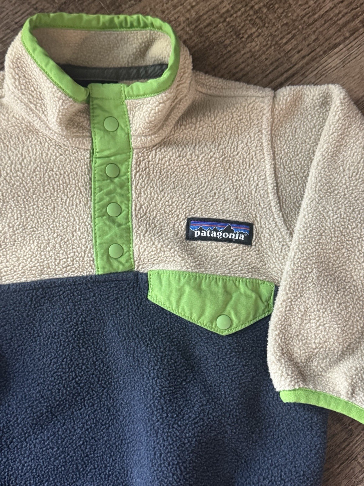 Patagonia Synchilla Baby Jacket 6-12M Snap-T Fleece Pullover Colorblock