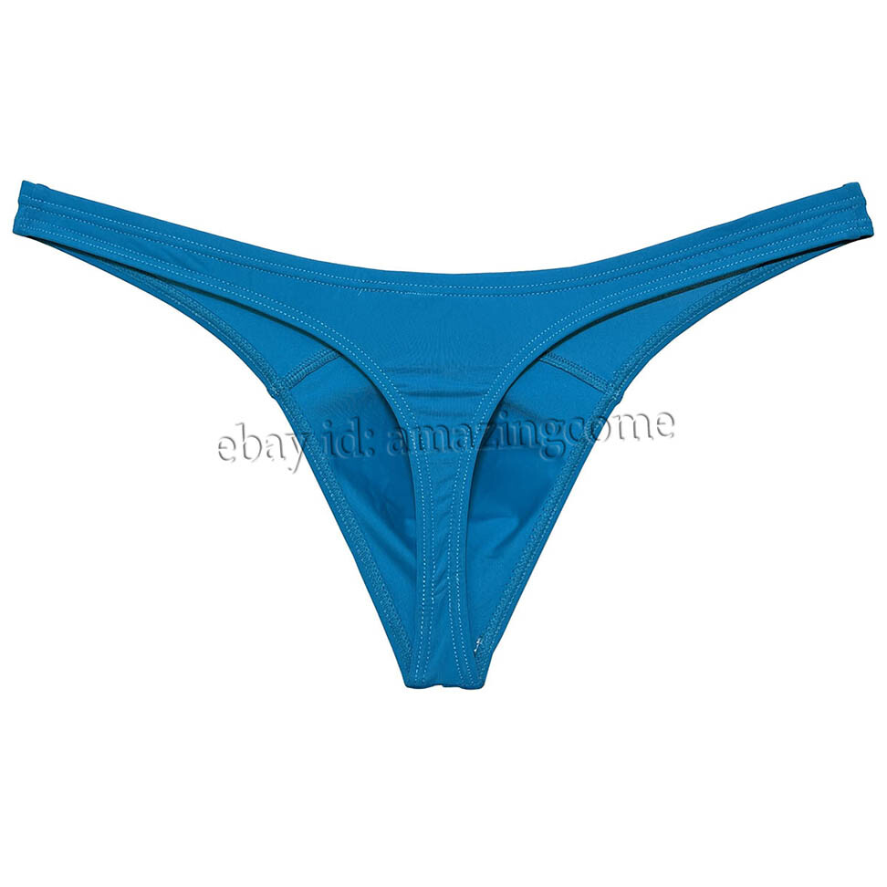 Men’s Matte Swimming Cloth T-back Smooth Thong Underwear Elastic Bikini Tangas