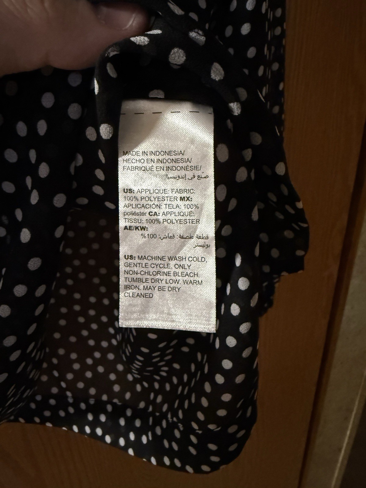 Chico’s Women’s Black White Polka Dot Sheer Chiffon V-Neck Blouse 2