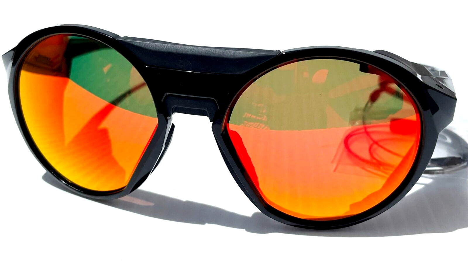 Oakley CLIFDEN Polished Black Round POLARIZED Galaxy Ruby Lens Sunglass 9440