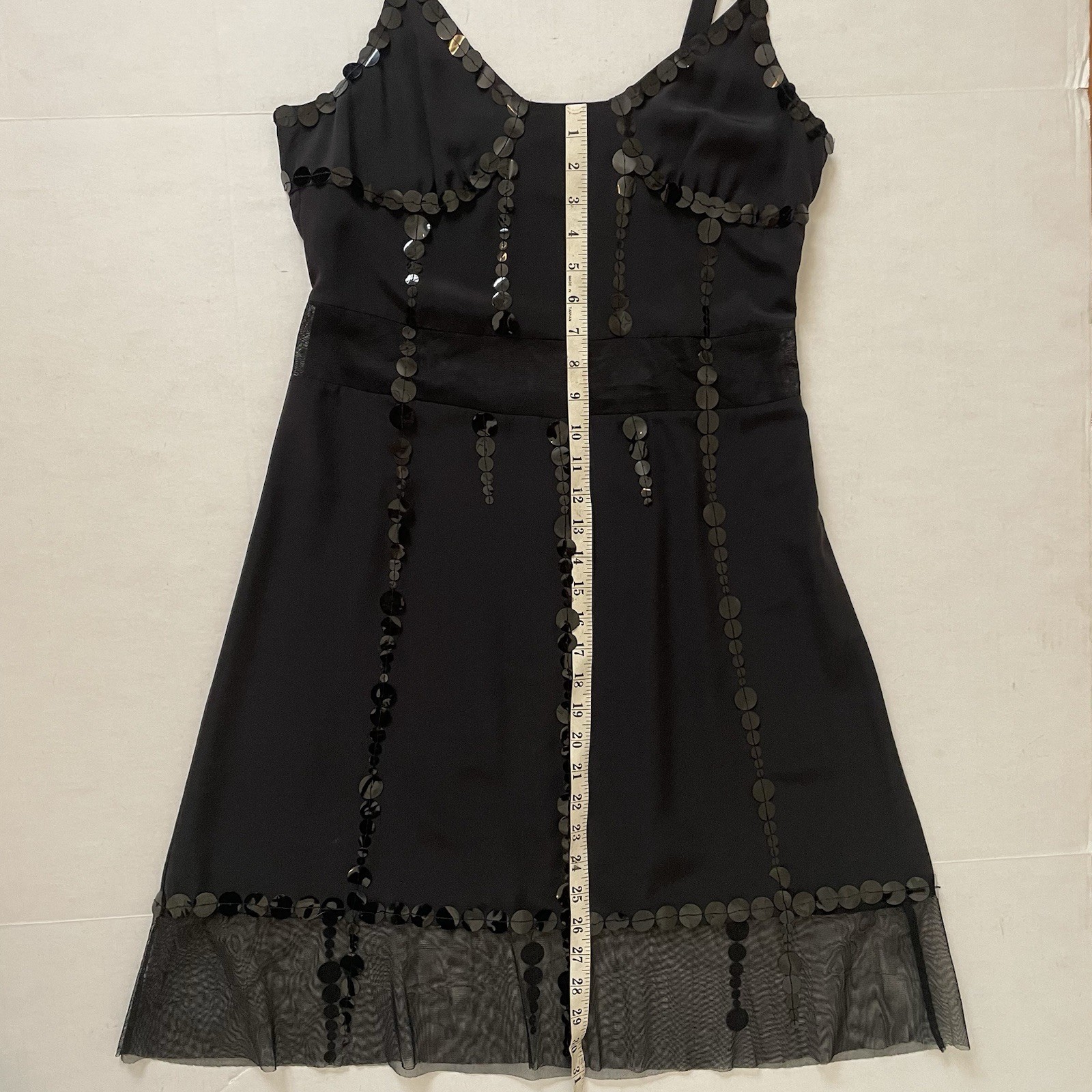 Marc Jacob’s Black 100% Silk Sequin Embellished Dress Size 6, Cocktail Party