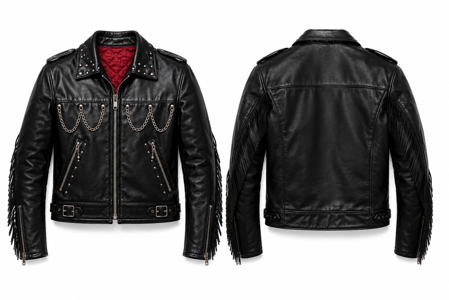 men black leather jacket cowhide
