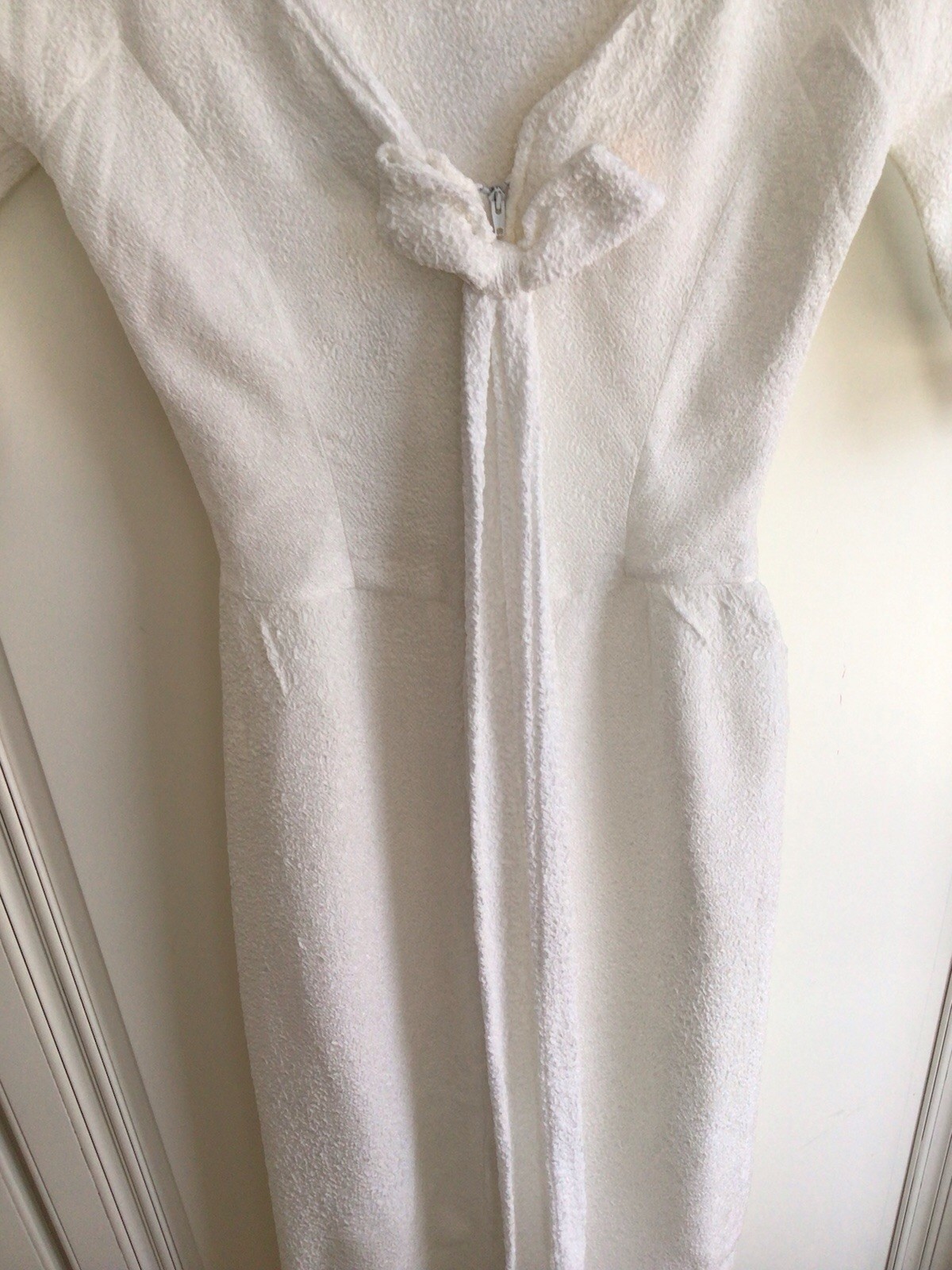 Vintage 50s 60s Lorrie Deb White Bombshell Body Hugging Formal Formfitting