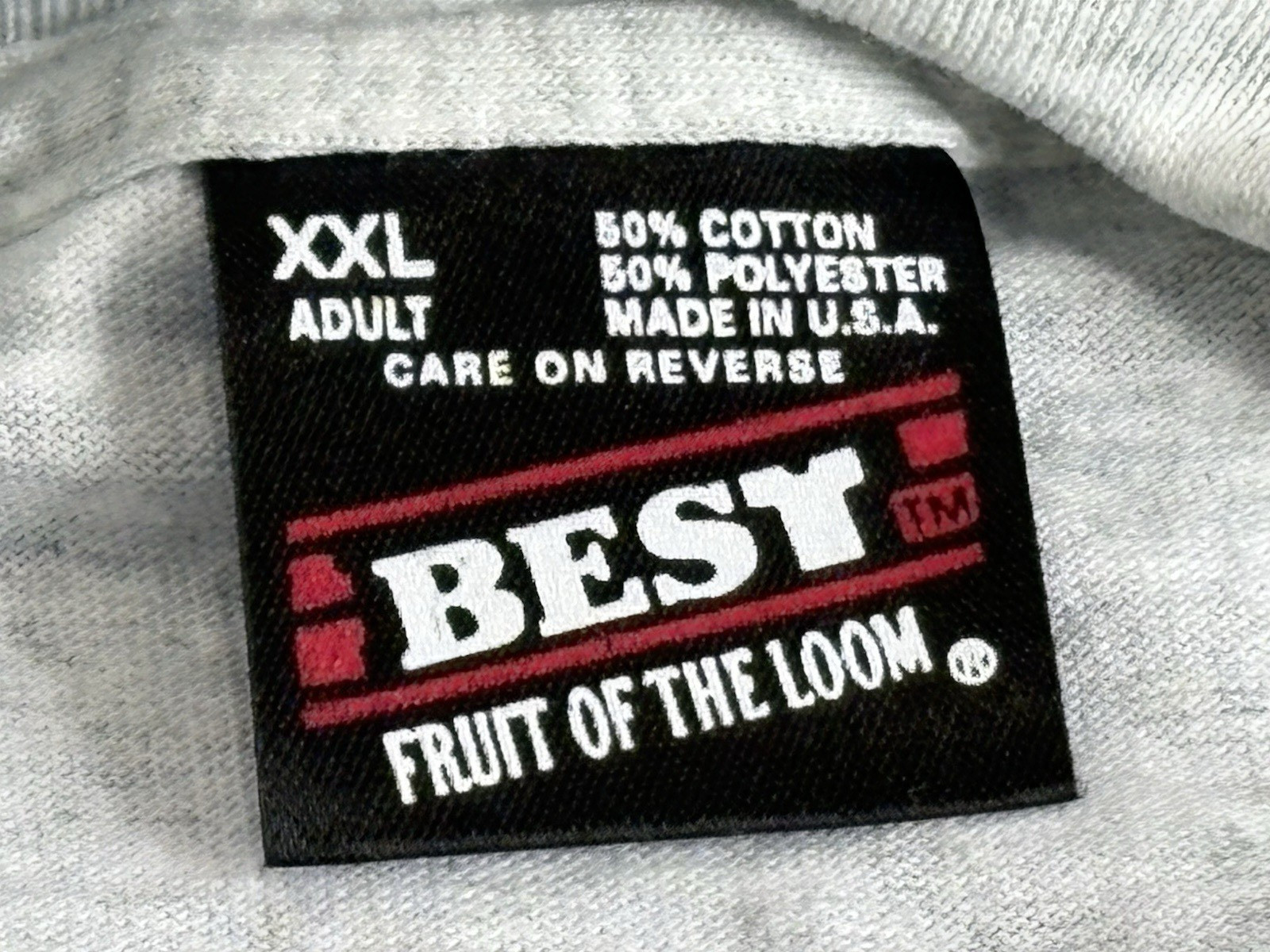 Vtg 1980s 1990s Fruit Of The Loom Best Made In USA Blank Grey T-Shirt 2XL NEW