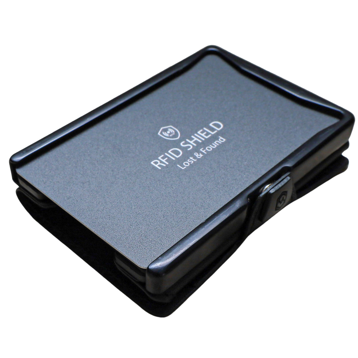 RFID Blocking Slim Solid Leather Aluminum Wallet – ZNAP by slimpuro (Black)