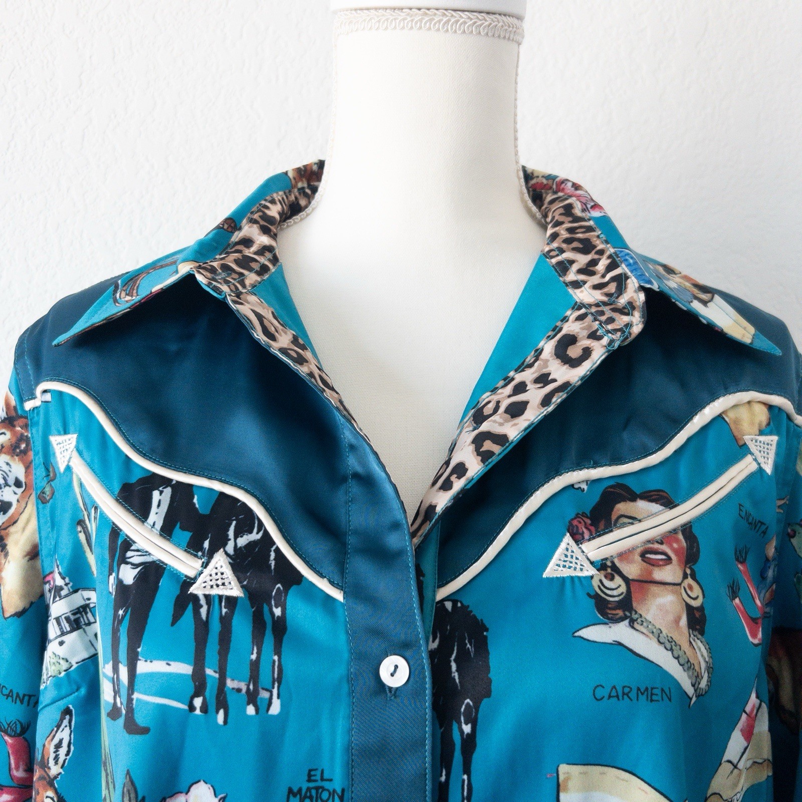 A Rare Bird Western Cowboy “El Chicote” Satin Button Up Shirt