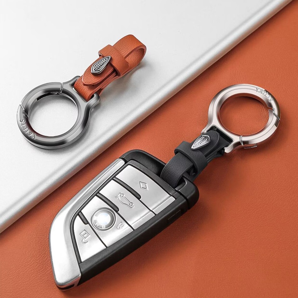 Men’s & Women’s Fashion Style Leather Clip Keychain Car Key Ring Fob Holder Gift