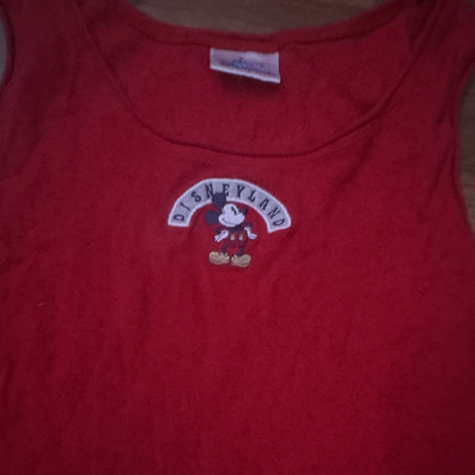 Disneyland Mickey Mouse Disney Adult Red Tank Top Sleeveless Shirt