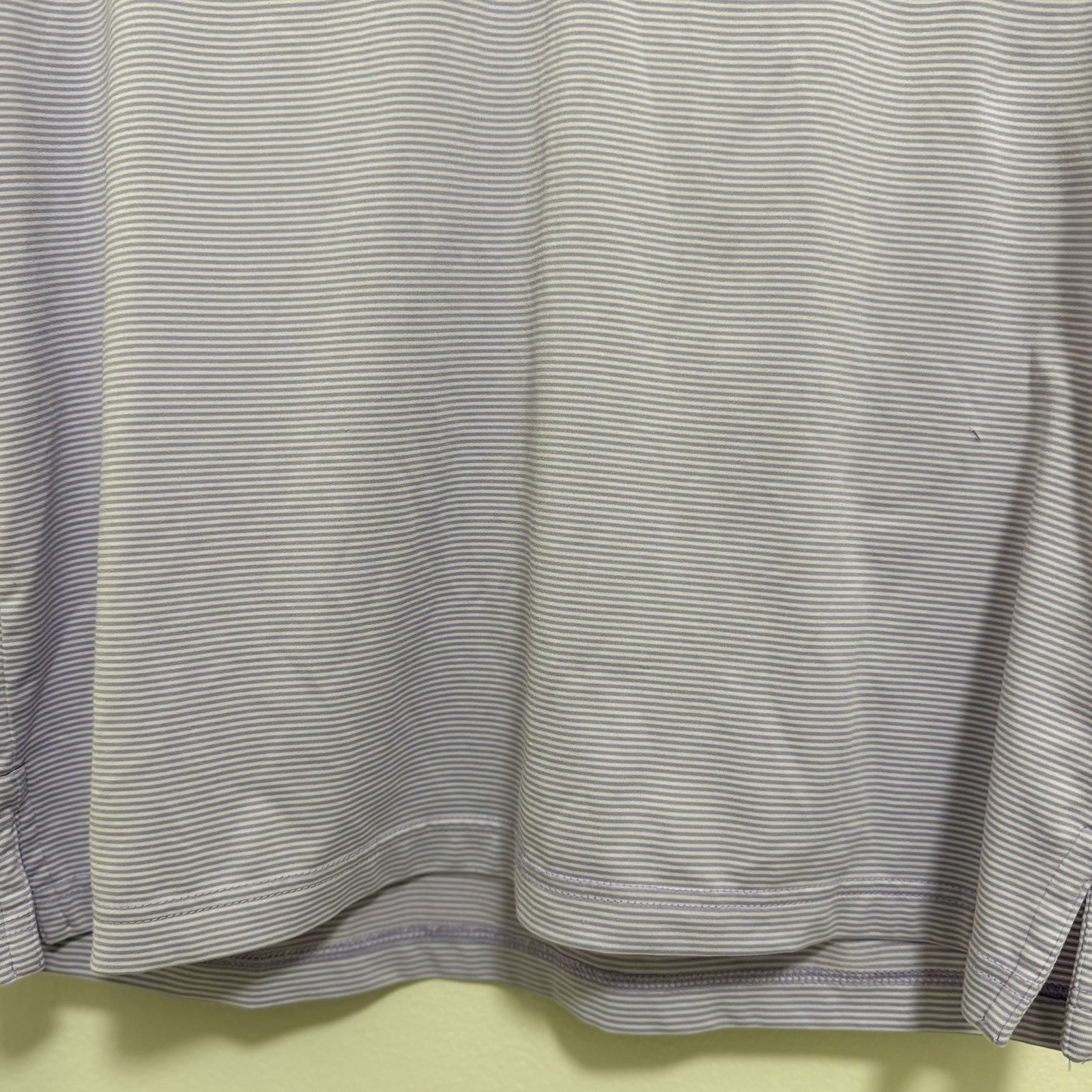 Rhoback Performance Stretch Polo Shirt Purple/White Stripe Men’s Size M