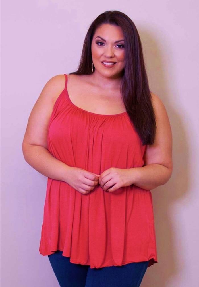 Plus Size Top 1X-5X SWAK Pretty Cami USA MADE Rayon Spandex Many Colors NEW