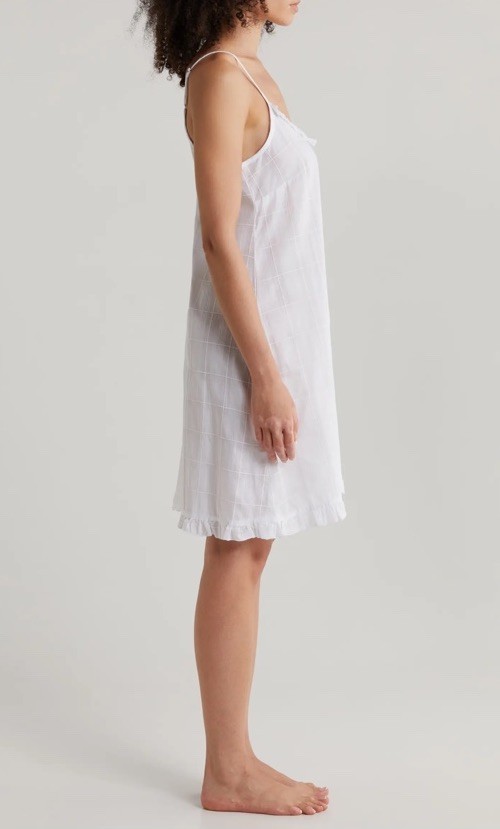 Papinelle Ivy Ruffle Organic Cotton Short Nightgown White NWT Size Small