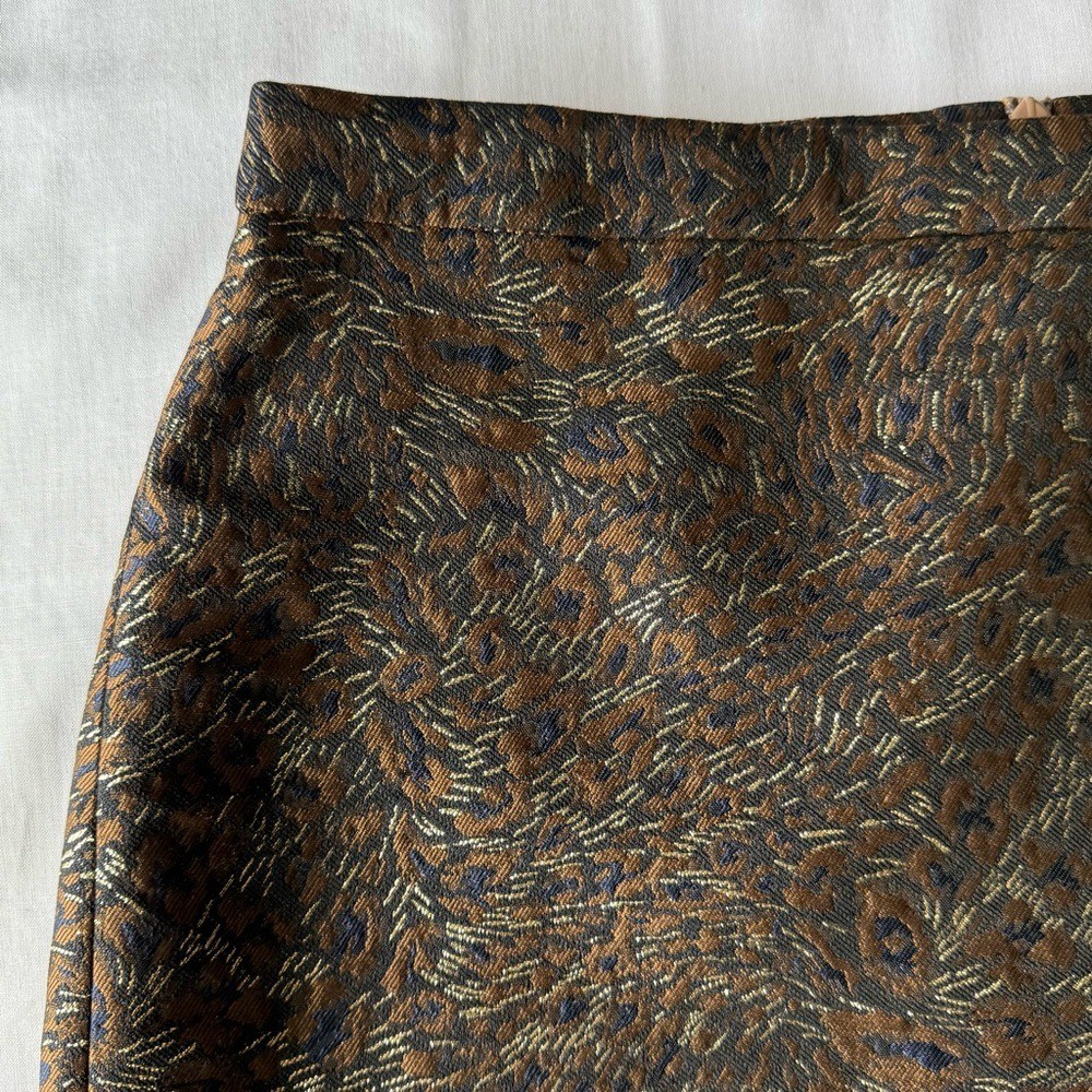 Pure Collection Brown Patterned Pencil Skirt