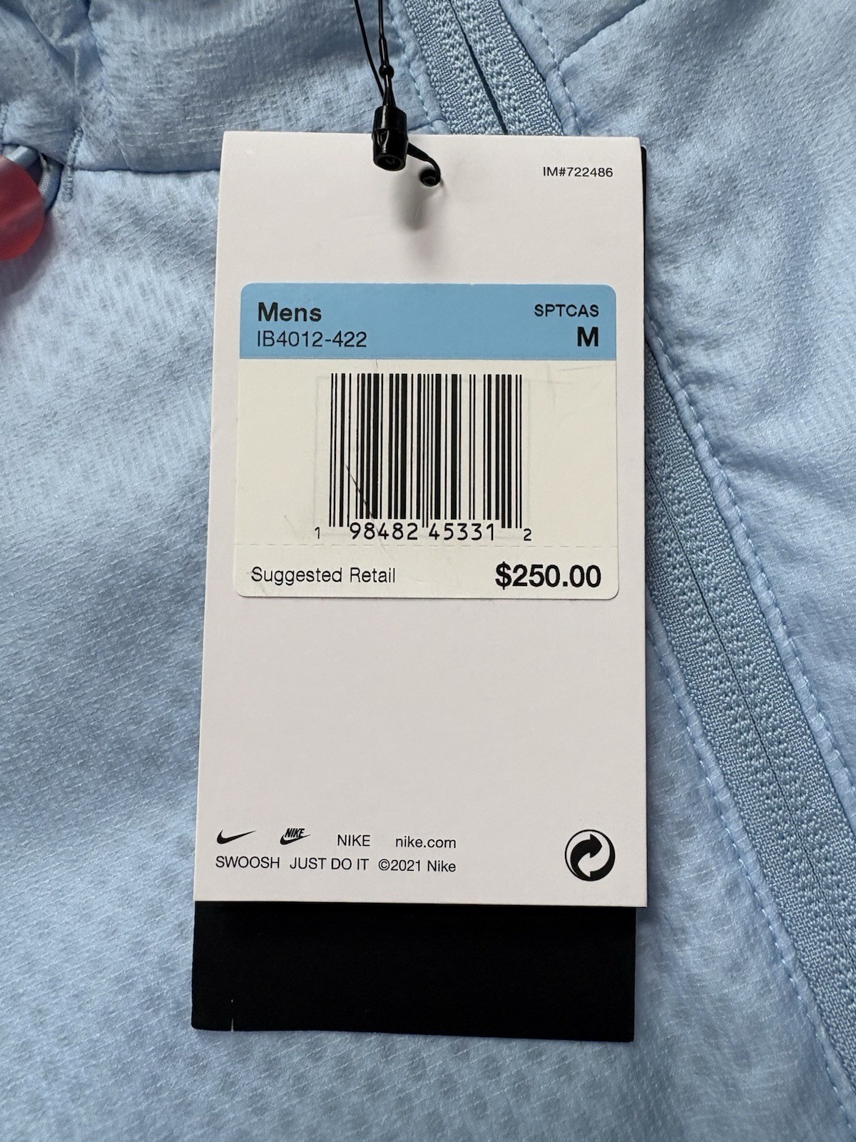 Nike Project F.R.O.G. Sliced Pod Half Zip Jacket Psychic Blue Sz Med IB4012-422