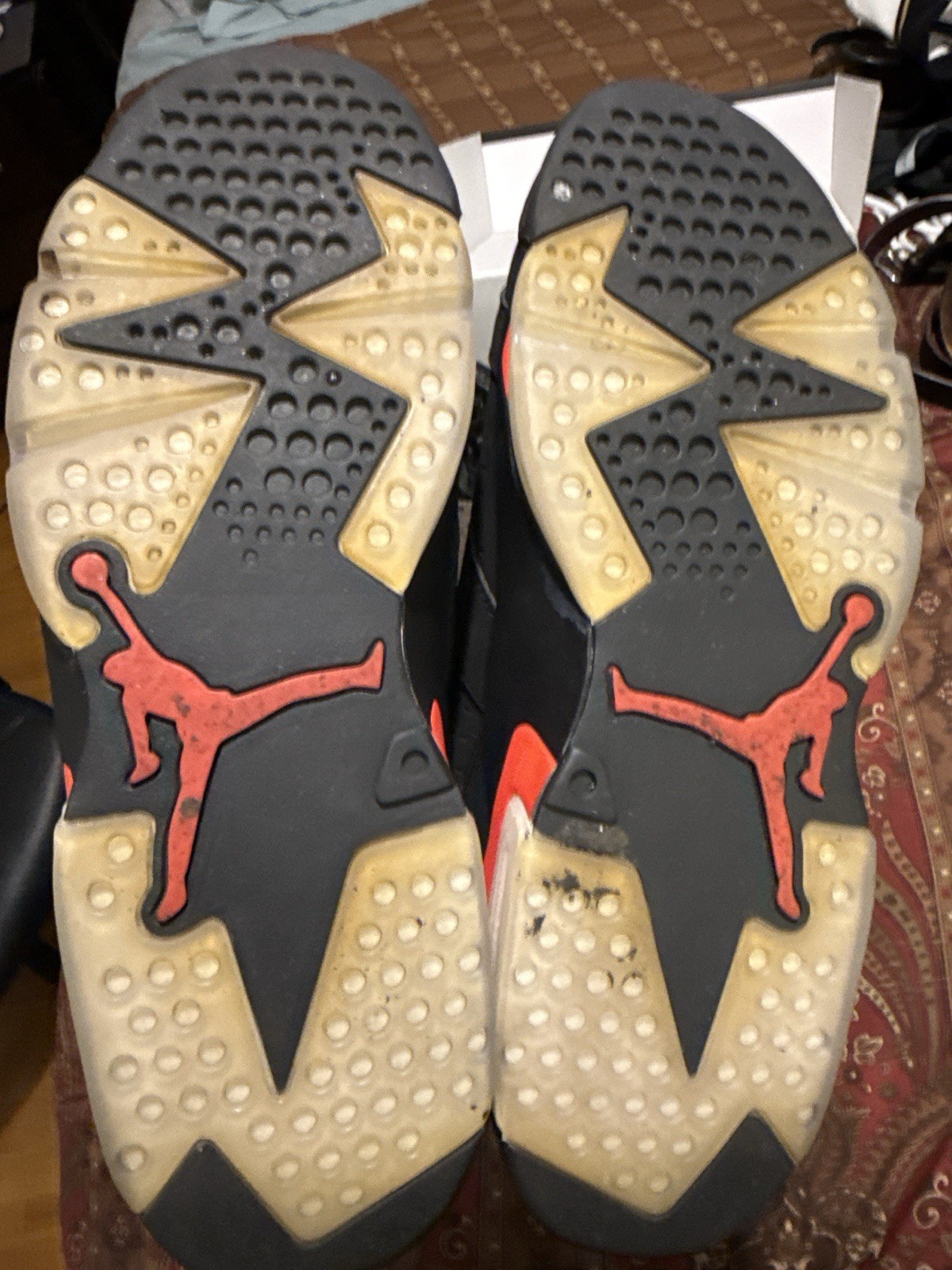 Jordan Air Jordan 6 Retro Infrared Black/Red Nubuck High Top 384664-060