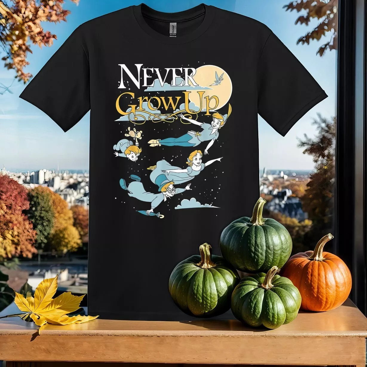 Never Grow Up Peter Pan Shirt, T-shirt T Shirt Men Women Unisex Tshirt