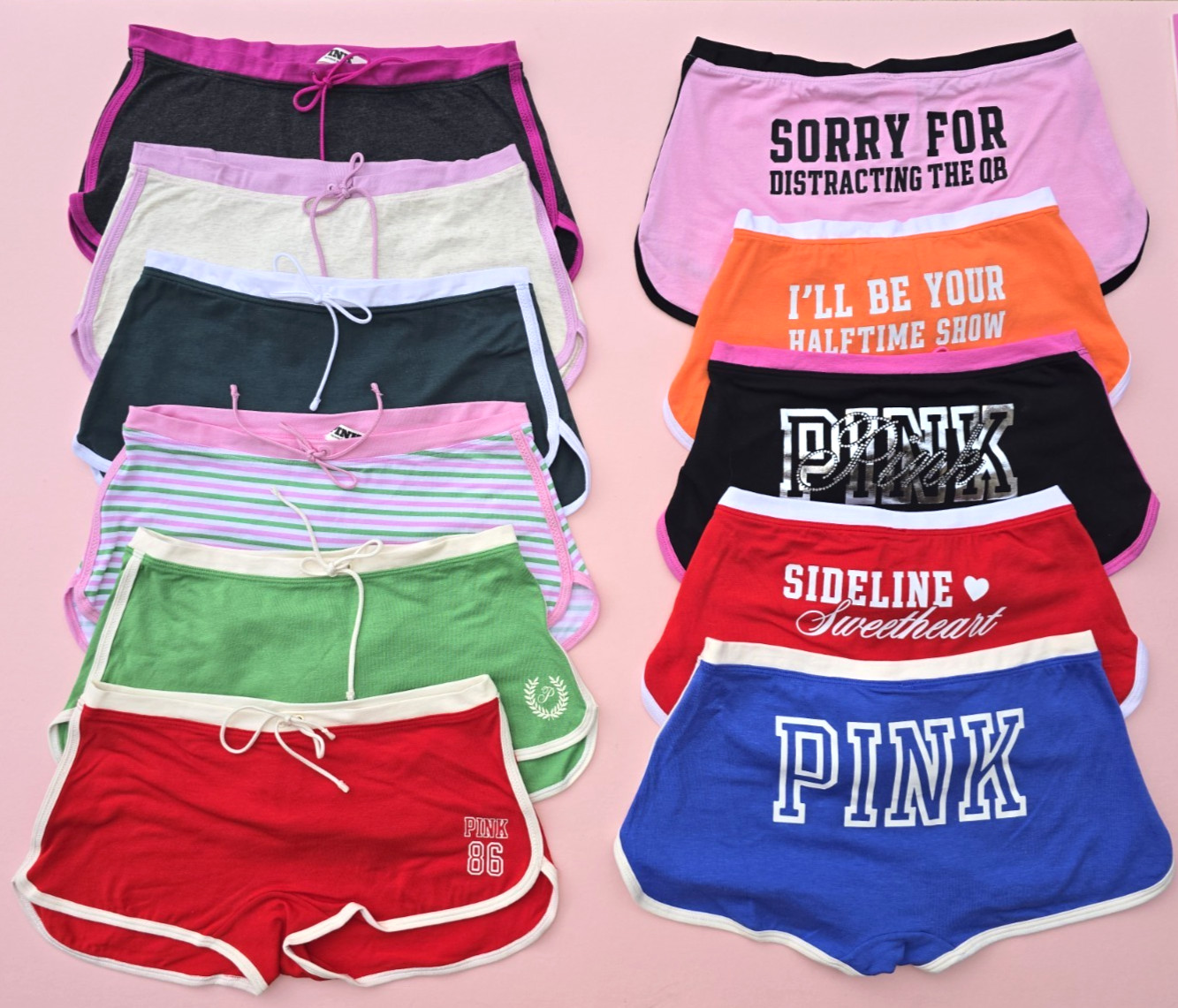 Victoria’s Secret Pink Dorm Boyshort Panty Red Blue Green XS S M L XL NWT