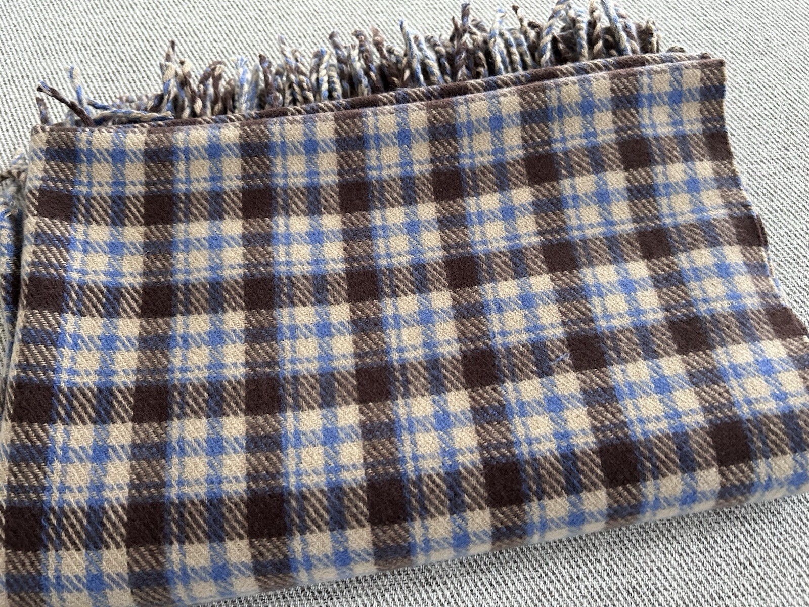Buyer’s Design Scarf Shawl Blue Brown – 76×27” New