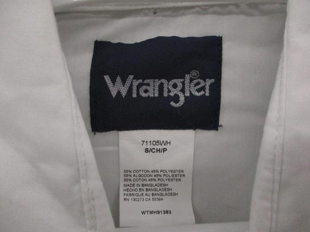 NEW Wrangler Shirt Mens Small White Long Sleeve Western Pearl Snap Classic Fit