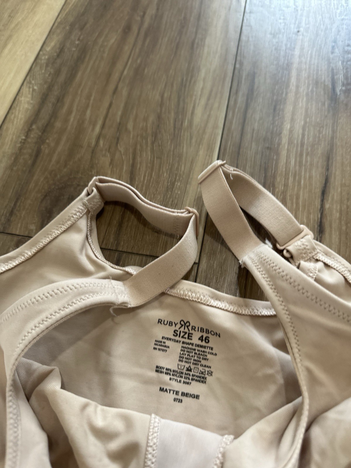 Ruby Ribbon Women’s demiette matte beige bra size 46