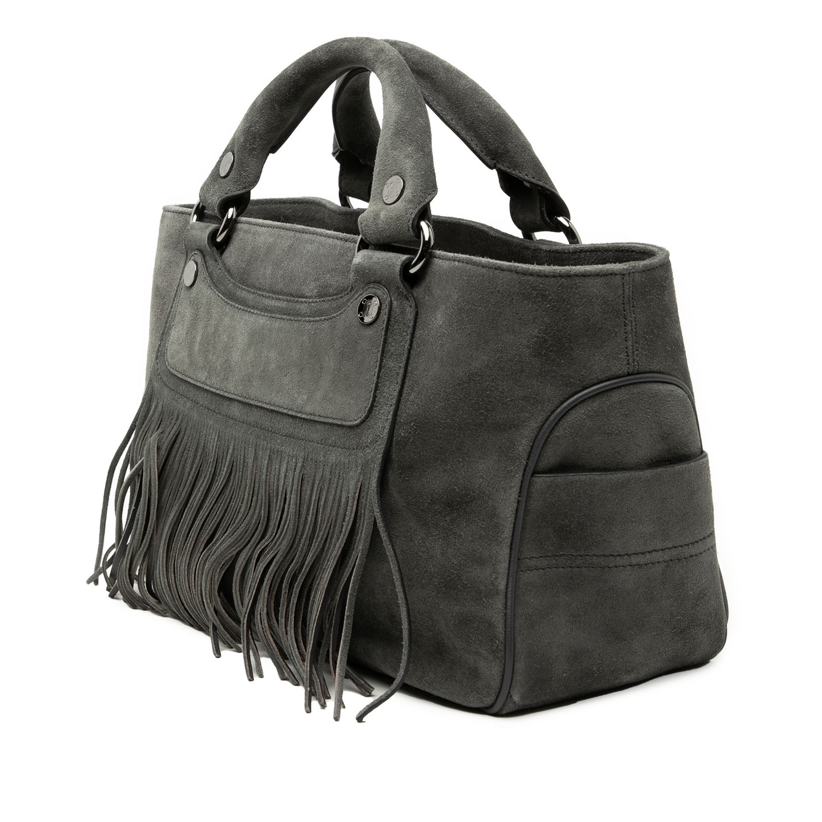 Celine Suede Boogie Fringe | Pre-Loved | Gray | Authenticated