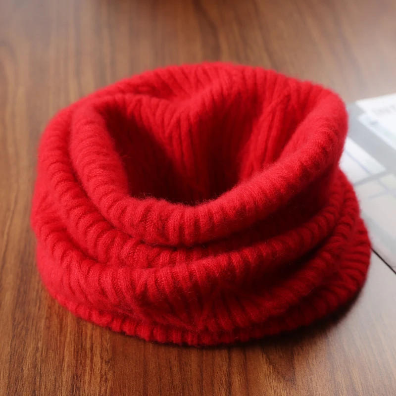 100%Wool Ring Scarf for Women&Men Autumn Winter Soft Warm Cashmere Scarves