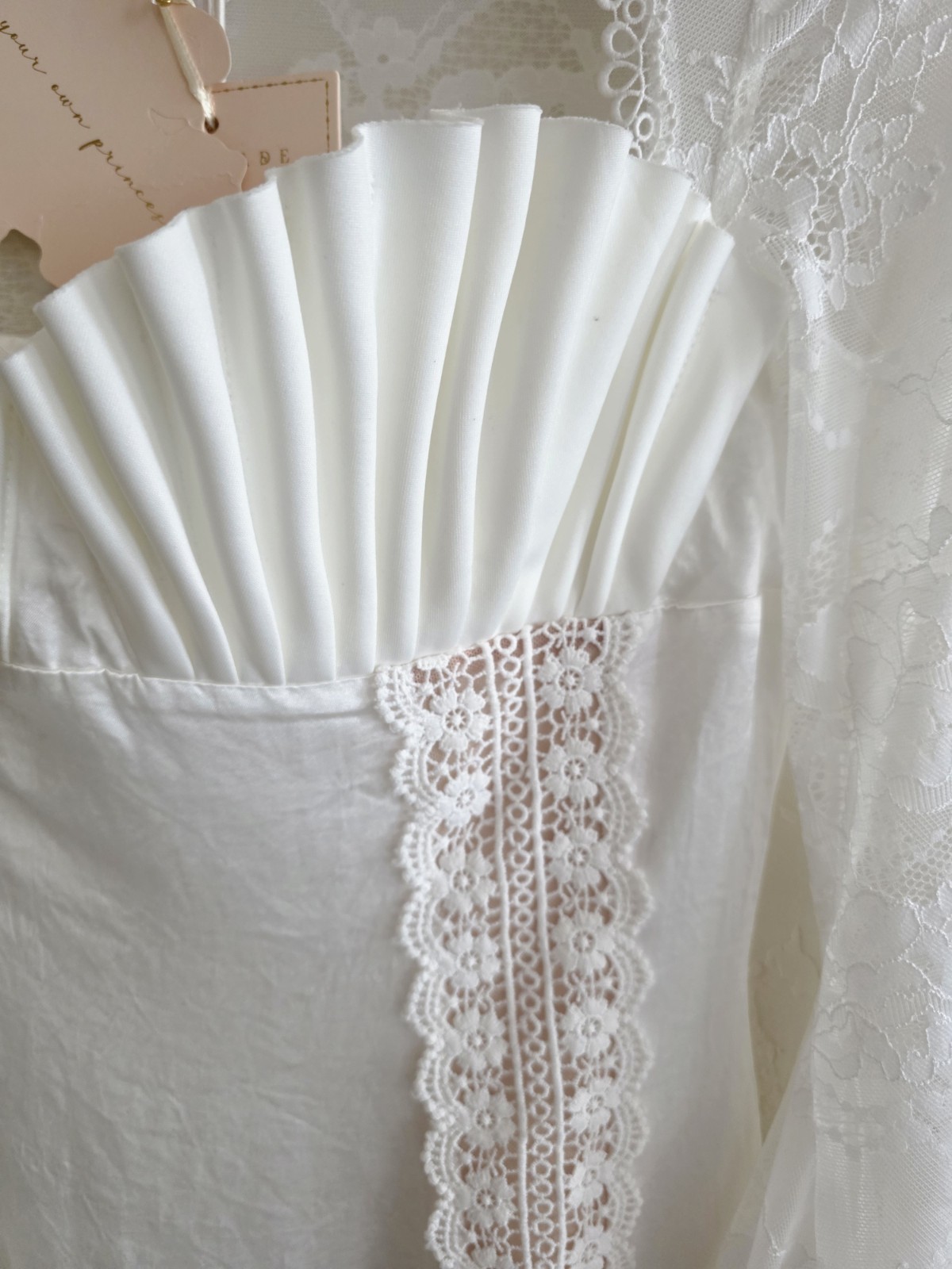 NWT LaceMade Moonlight Hera Dress Lace Victorian Edwardian White Size Small Lace