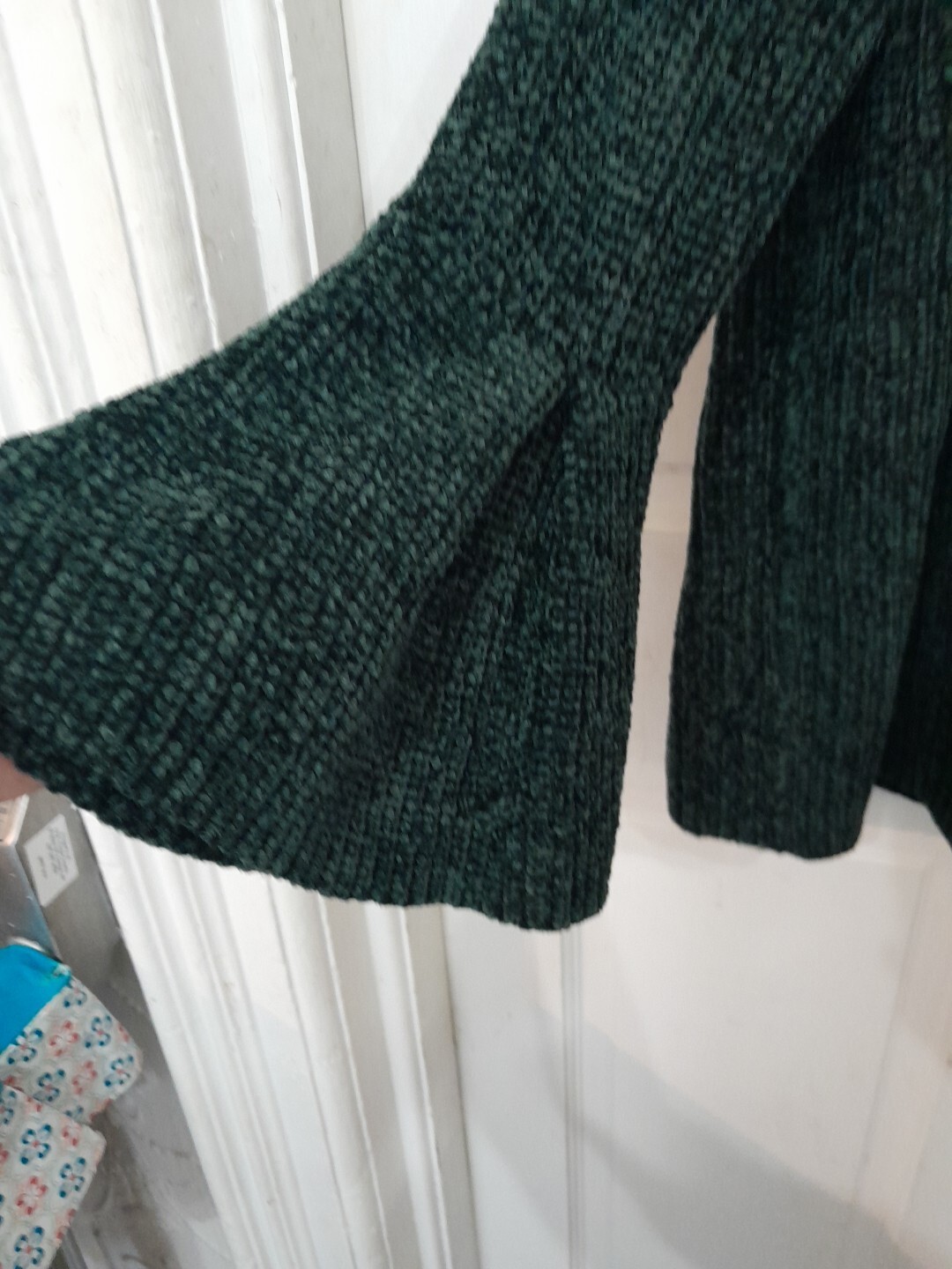 Adorable A N A Soft Green With Black Undertones Flared Sleeve Sweater Size Small