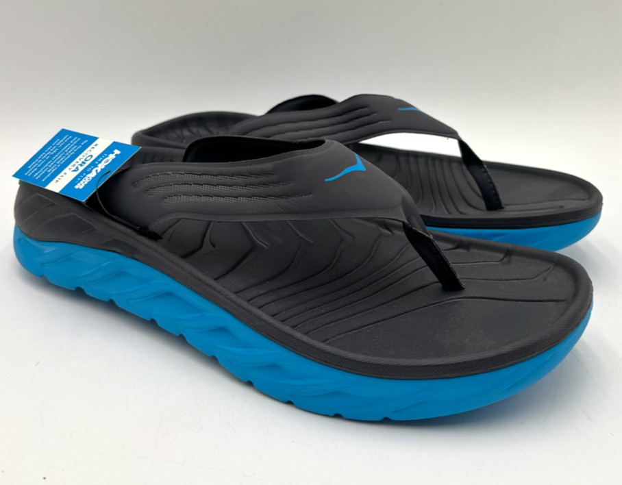 Hoka ORA RECOVERY 1099675 EBONY DRESDEN Men’s NEW Sandal Blue Multiple Sizes