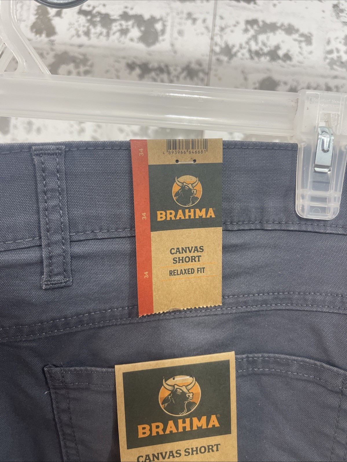 NWT Brahma Canvas Shorts Mens 34 Gray Relaxed Fit 9 in Inseam Stretch Utility
