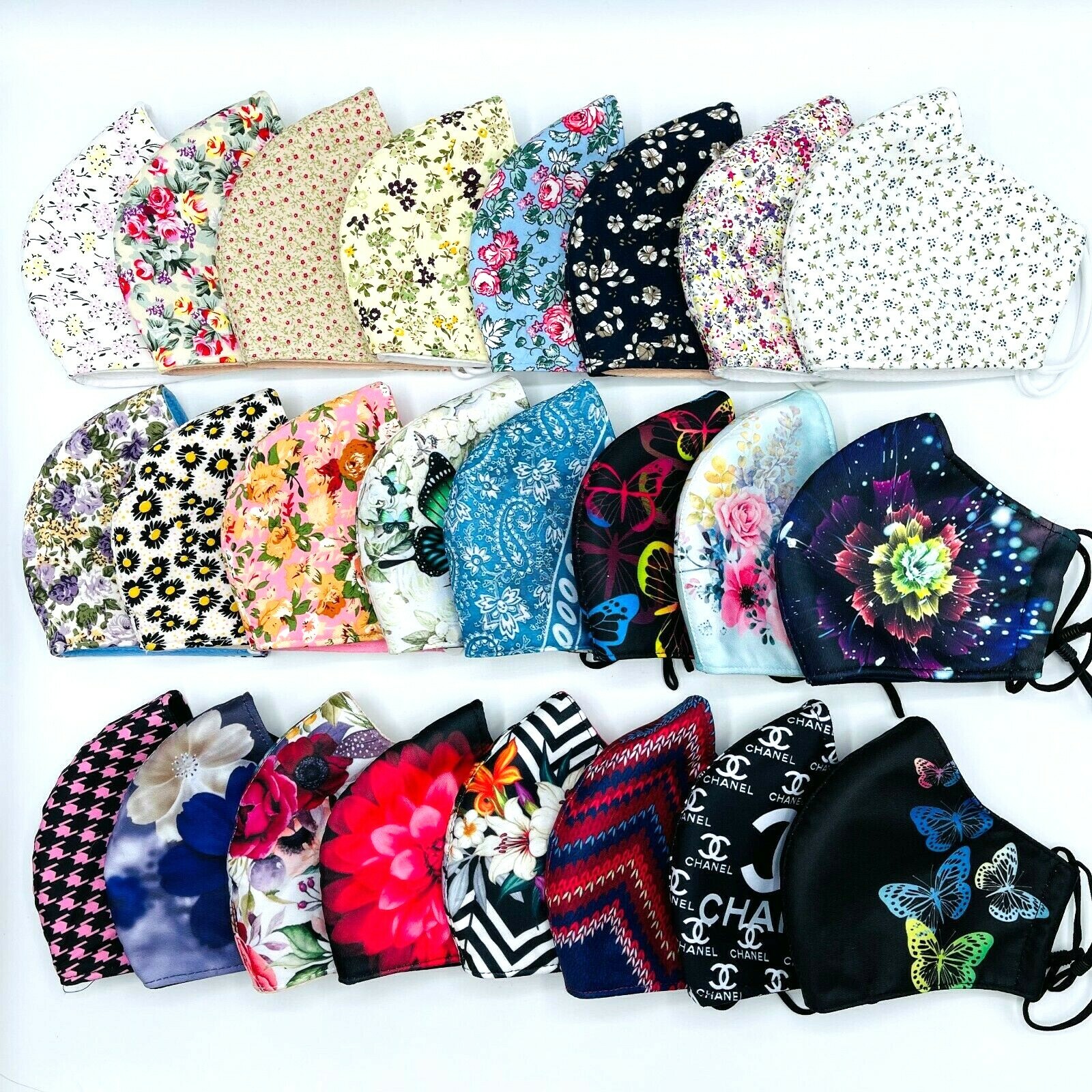 [3 PACK] Face Masks FASHION Polyester/Cotton Triple-Layer Washable – US SELLER