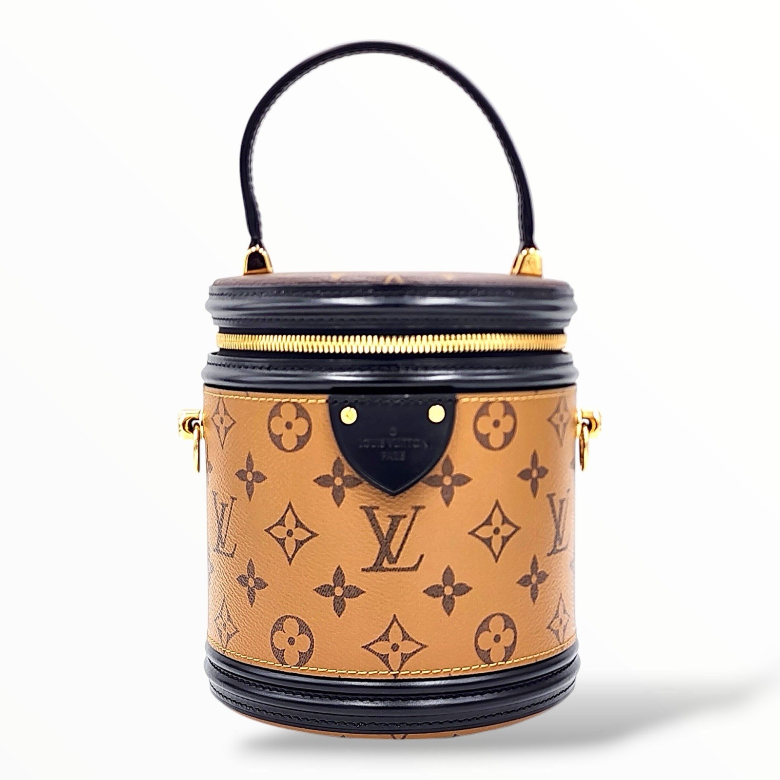 Authentic Louis Vuitton Cannes Reverse Monogram Vanity Bag Gold HW w/ Strap
