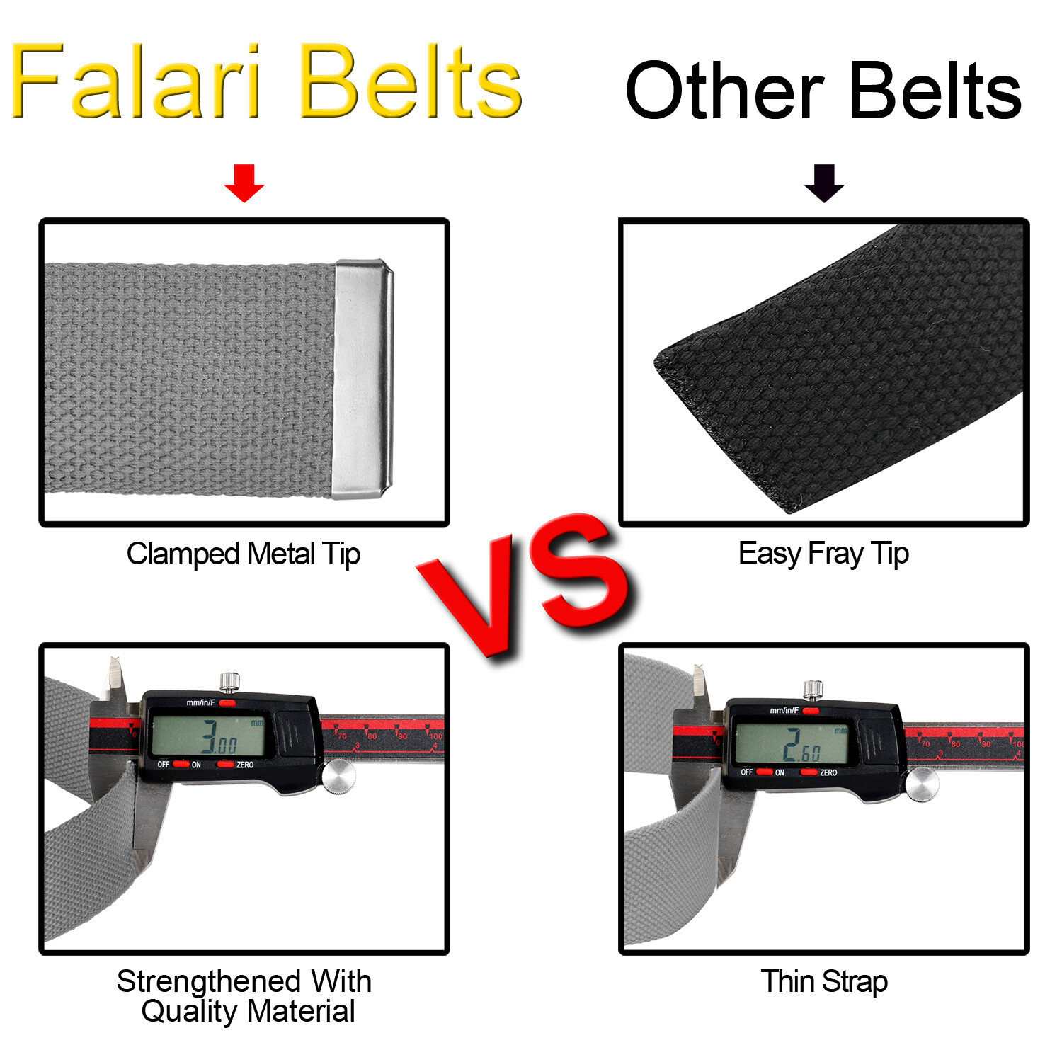 Falari Black Buckle Canvas Web Belt Adjustable Size Cut to Fit Golf Belt