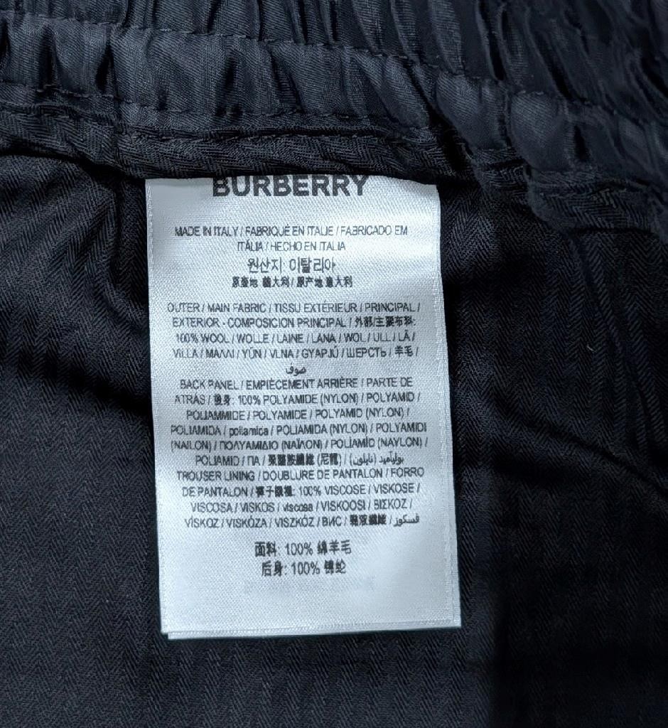 $1050 Mens Burberry “Springwood” Two-Tone Tapered Trousers Pants Black 50 US 34