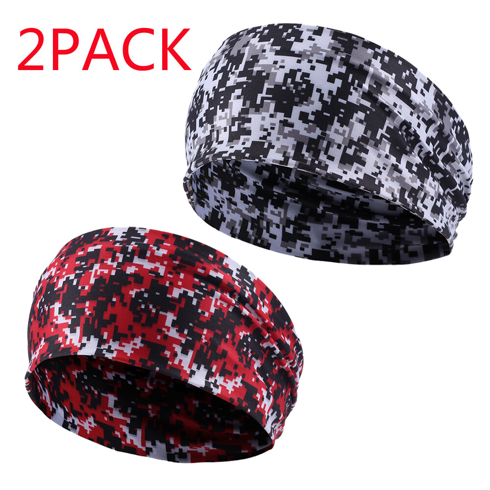 2PACK Stretch Wide Headband Sweatband Head Band Yoga Gym Head Wrap for Women Men