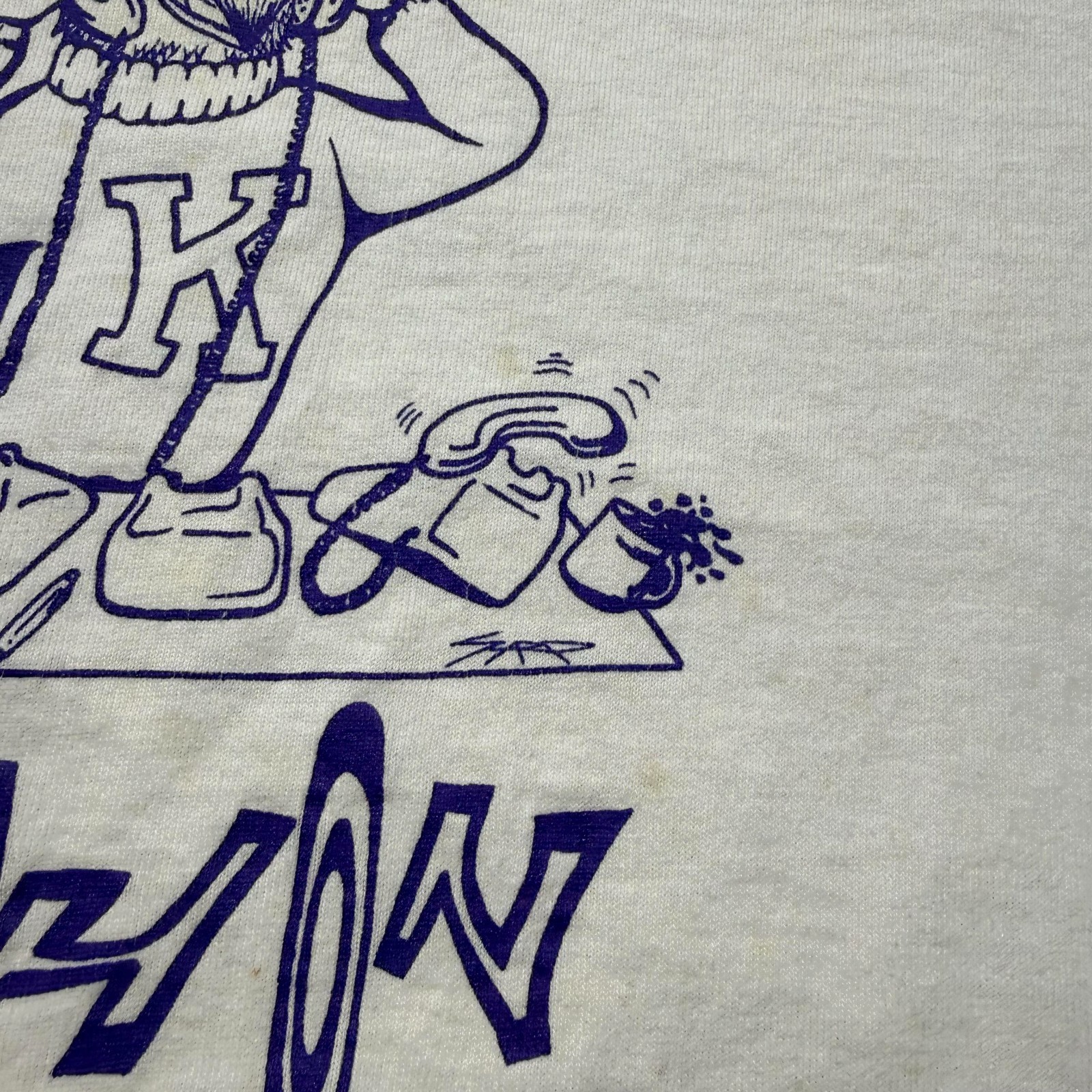 Vintage 90s Kinkaid Phonathon Falcons School Cartoon Graphic T-Shirt USA – XL