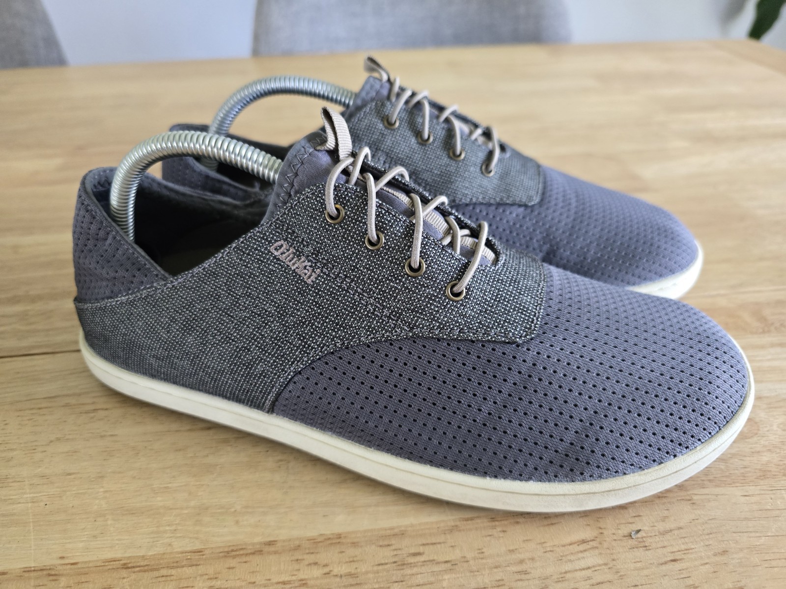 Olukai Nohea Moku NoTie Laces Casual Slip-On Sneakers Gray Mesh Mens 9