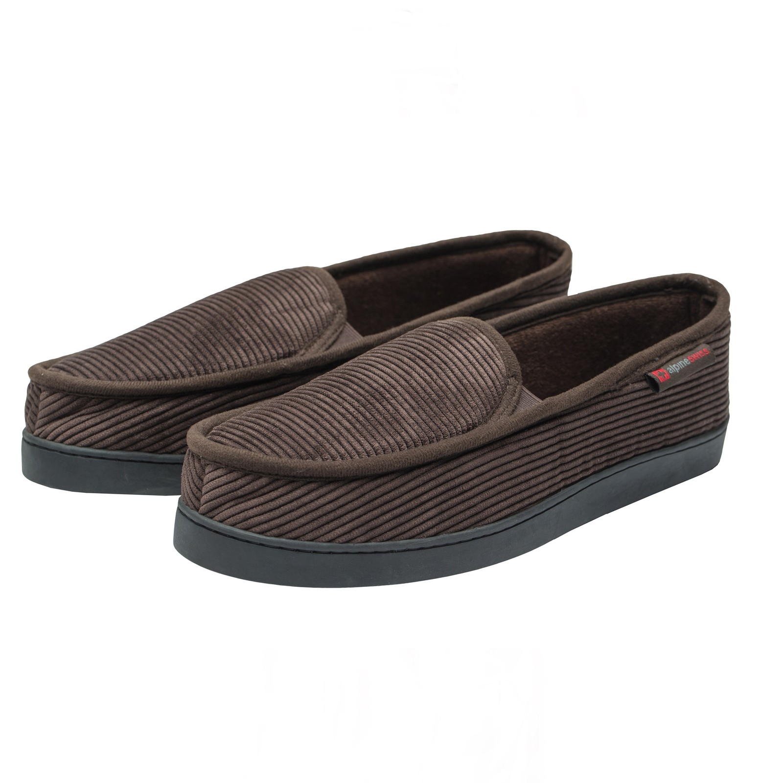 Alpine Swiss Wide Mens Slippers Steve Moccasin House Shoes Memory Foam Insole