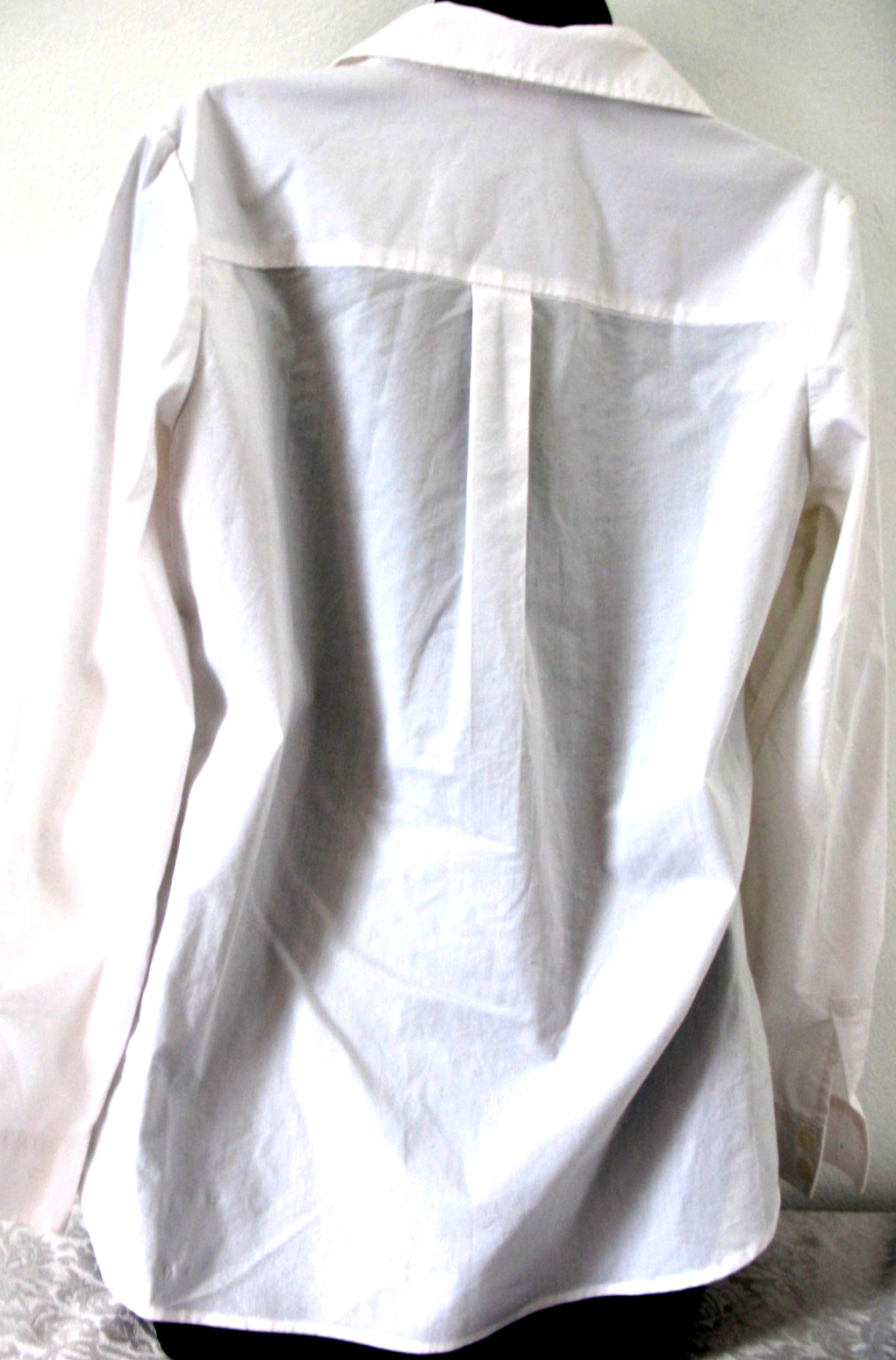 New York & Co. Blouse Western, White, Cotton, Polyester,Spandex, Medium.