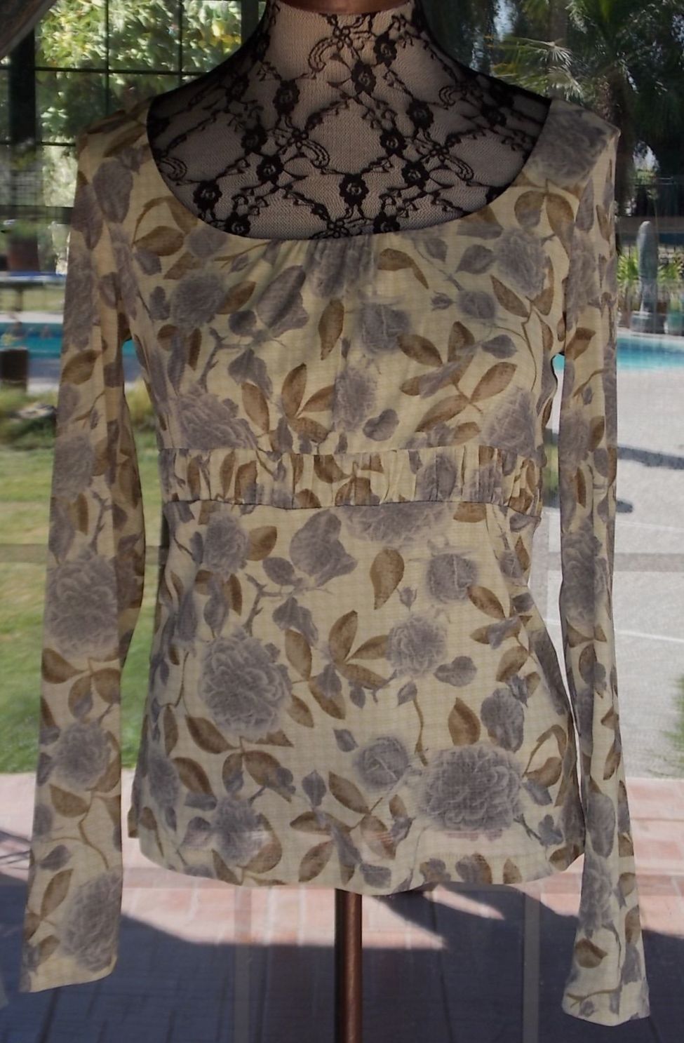 Empire Waist Long Sleeve Lined Axcess Blouse Sz. M