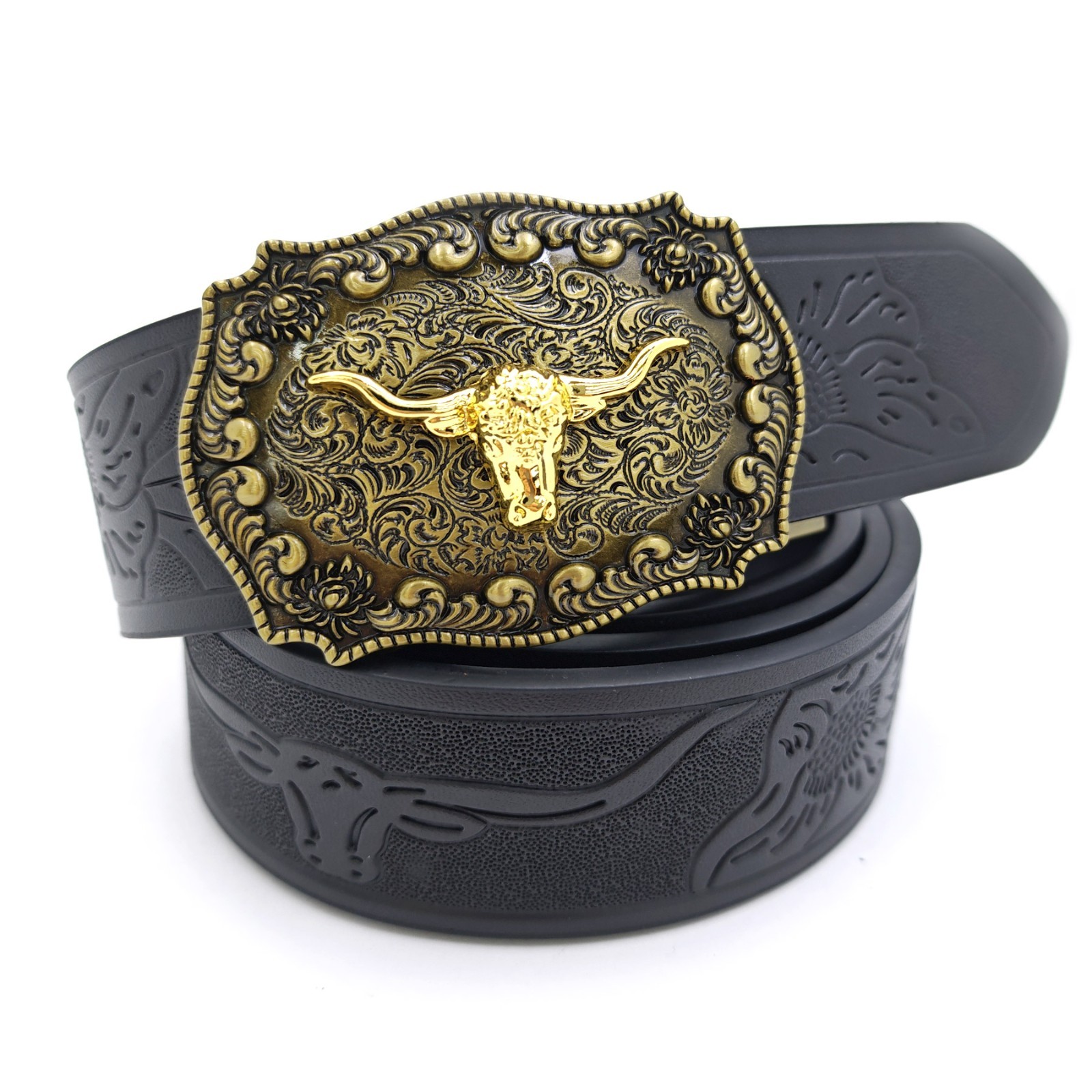 Western Belt Handmade Strap Men Full Grain Leather Automatic Cowboy Rodeo Belt